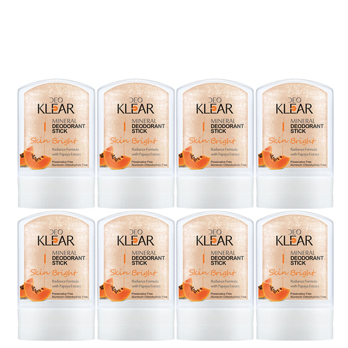 Deoklear Mineral Deodorant Skin Bright Papaya 60g Niacinamide Bundle Pack of 8