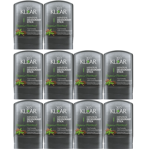 Deoklear Mineral Deodorant Repair Protect Licorice Extract 60g Pack of 10