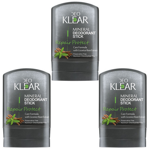 Deoklear Mineral Deodorant Repair Protect Licorice Extract 60g Pack of 3