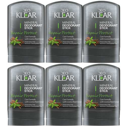 Deoklear Mineral Deodorant Repair Protect Licorice Extract 60g Pack of 6