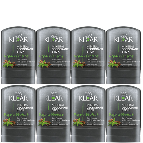 Deoklear Mineral Deodorant Repair Protect Licorice 60g Pack of 8 Aluminium Free
