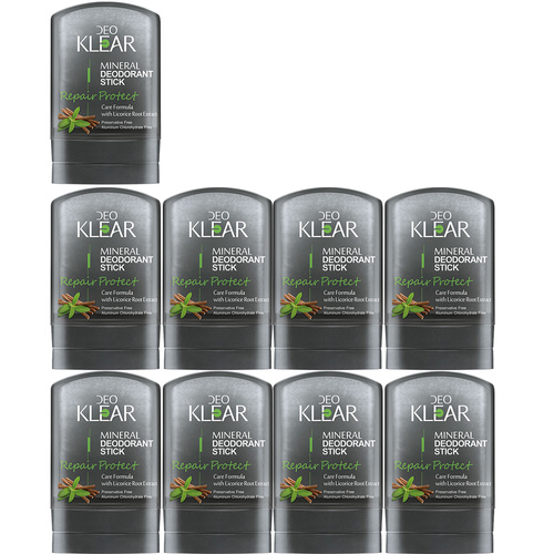 Deoklear Mineral Deodorant Repair Protect Licorice 60g Pack of 9 Aluminium Free
