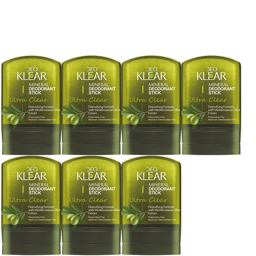 Deoklear Mineral Deodorant Ultra Clear Mediterranean Olive 60g x7 Aluminium Free