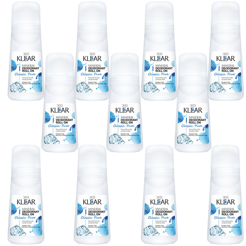 Deoklear Mineral Deodorant Classic Pure Roll On 100ml Bundle Pack of 11