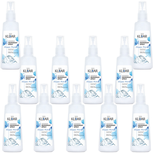 Deoklear Mineral Deodorant Classic Pure Spray 100ml Pack of 11 Alcohol Free