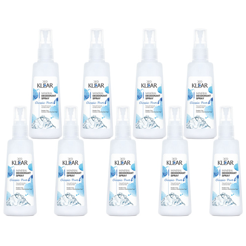 Deoklear Mineral Deodorant Pure Spray 100ml Alcohol Free Aluminium Free 9 Pack