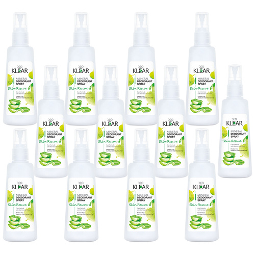 Deoklear Mineral Deodorant Skin Rescue Aloe Vera Spray 100ml Pack of 12