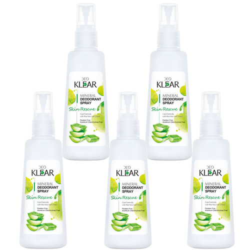 Deoklear Skin Rescue Mineral Deodorant Aloe Vera Spray 5 Pack 100ml