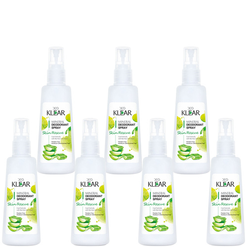 Deoklear Mineral Deodorant Skin Rescue Aloe Vera Spray 100ml Bundle Pack 7