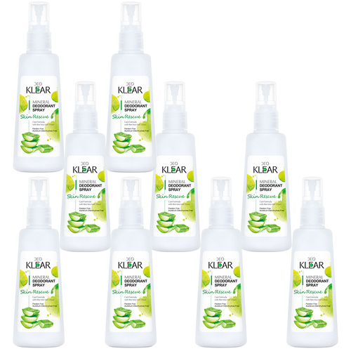 Deoklear Mineral Deodorant Rescue Aloe Vera Spray 100ml 9 Pack Aluminium Free