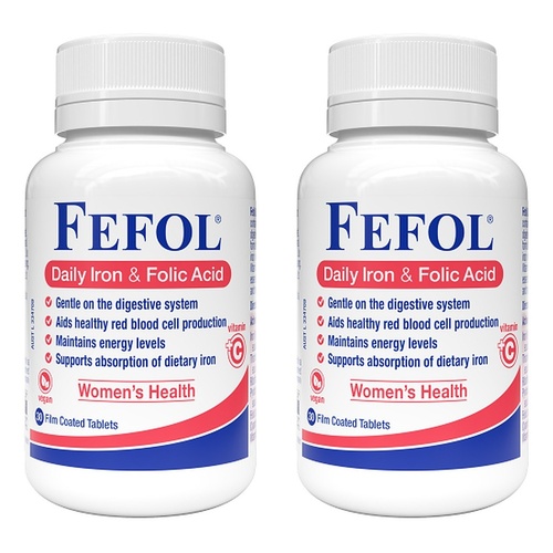 Fefol Daily Iron & Folic Acid 30 Tablets Pack of 2