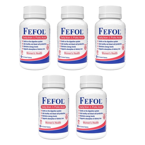 Fefol Daily Iron & Folic Acid 30 Tablets Pack of 5