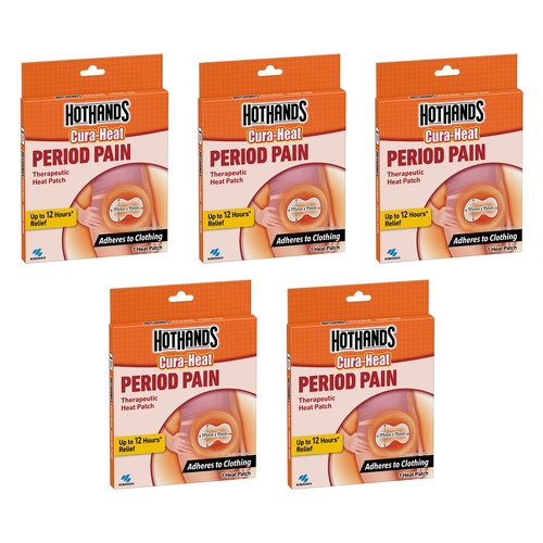 Hot Hands Cura-Heat Menstrual Cramp Pack x 6 Bundle of 5
