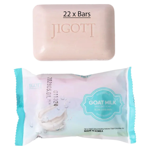 Jigott Exfoliating Body And Face Peeling Bar Soap 150g Goat Milk x 22