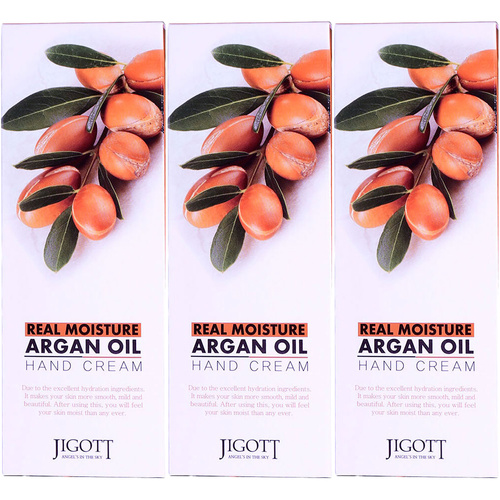 Jigott Real Moisture Hand Cream Argan Oil 3 Pack 100ml Nourishing Hydration
