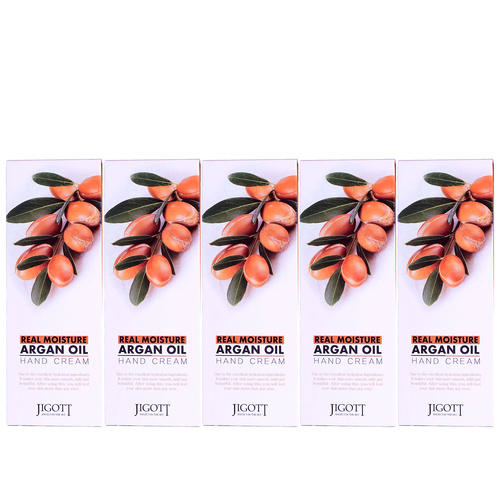 Jigott Real Moisture Argan Oil Hand Cream 100ml Pack of 5
