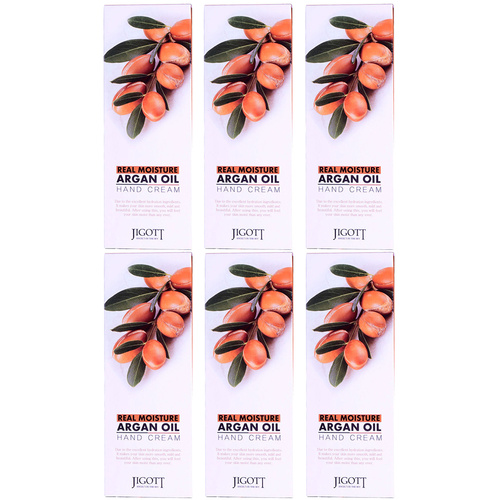 Jigott Real Moisture Hand Cream Argan Oil 100ml Pack of 6 Nourishing Hydration