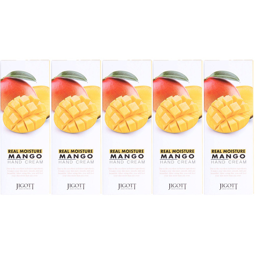 Jigott Real Moisture Mango Hand Cream 100ml Bundle of 5 Nourishing Hydration