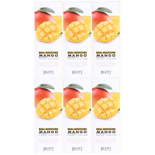 Jigott Real Moisture Mango Hand Cream 100ml Pack of 6 Nourishing Hydration