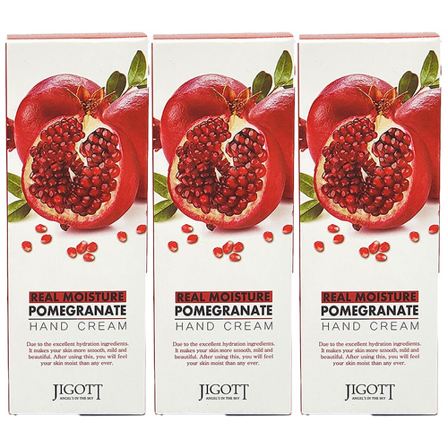 Jigott Real Moisture Pomegranate Hand Cream 3 Pack 100ml Hydrating