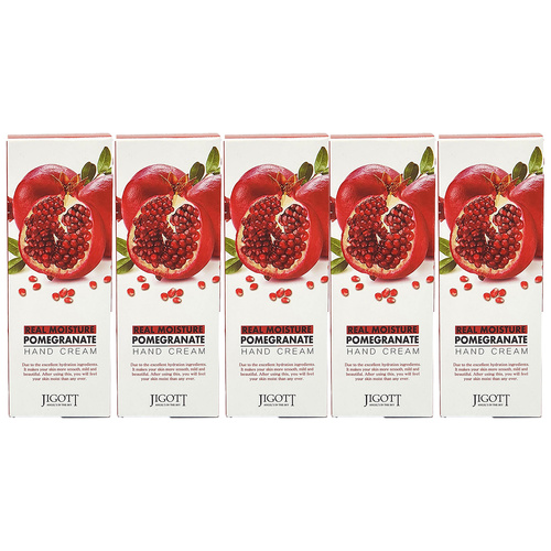 Jigott Real Moisture Pomegranate Hand Cream 5 Pack 100ml Hydrating Care