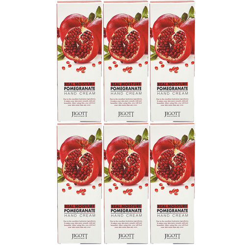 Jigott Real Moisture Pomegranate Hand Cream 100ml Pack of 6 Hydrating Care