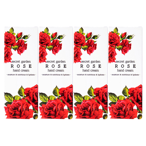 Jigott Secret Garden Rose Hand Cream 4 Pack 100ml Moisturising Care