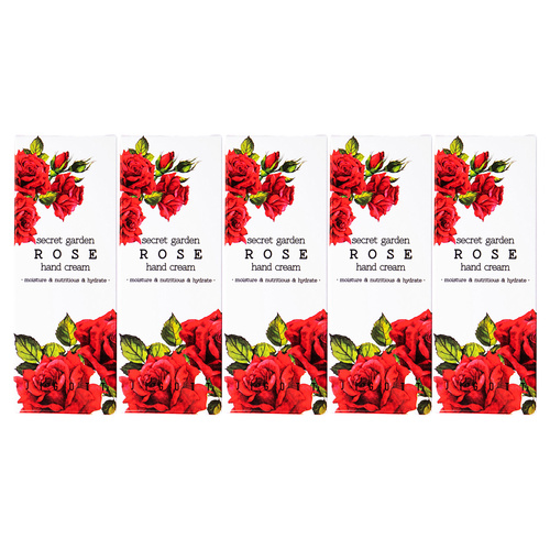 Jigott Secret Garden Rose Hand Cream 100ml Moisturising Pack of 5