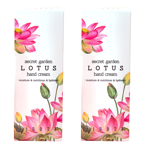 Jigott Secret Garden Lotus Hand Cream 2 Pack 100ml Moisturising