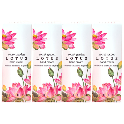 Jigott Secret Garden Lotus Hand Cream 4 Pack 100ml Moisturising