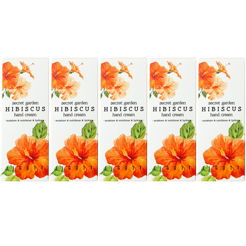 Jigott Secret Garden Hibiscus Hand Cream 5 Pack 100ml Nourishing Moisturiser