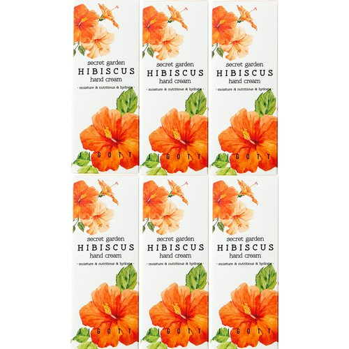Jigott Secret Garden Hibiscus Hand Cream 6 Pack 100ml Nourishing Moisturiser