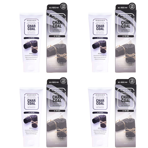 Jigott Pure Clean Charcoal Peel Off Mask 4 Pack 180ml Deep Cleansing