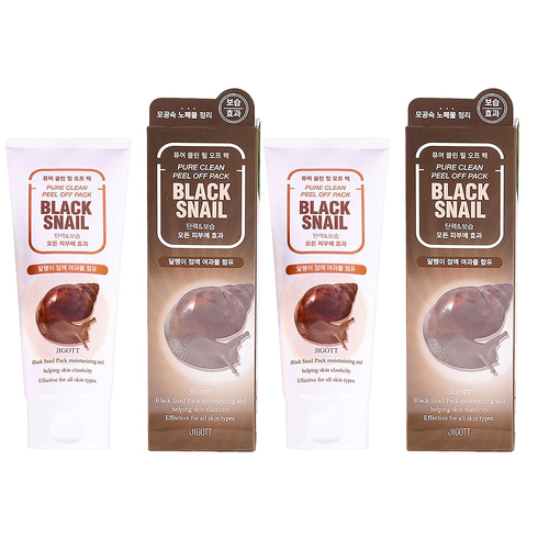 Jigott Pure Clean Black Snail Peel Off Mask 180ml Deep Pore Care Pack of 2