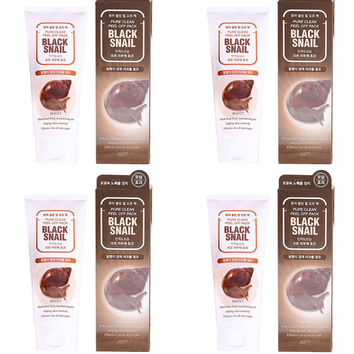 Jigott Black Snail Peel Off Mask 180ml Pack of 4 Deep Cleansing Pore Care