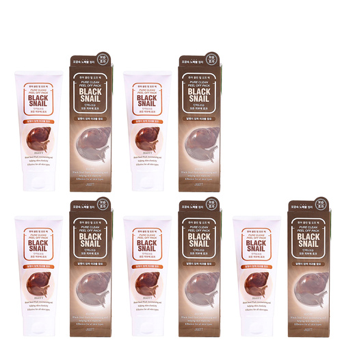 Jigott Black Snail Peel Off Mask 180ml Pack of 5 Deep Cleansing Pore Care