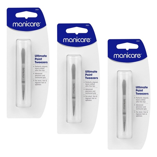 Manicare Ultimate Point Tweezers Pack of 3