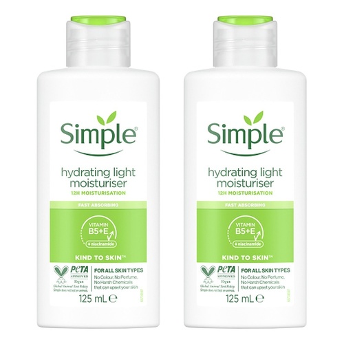 Simple Kind to Skin Hydrating Light Moisturiser 125mL Pack of 2