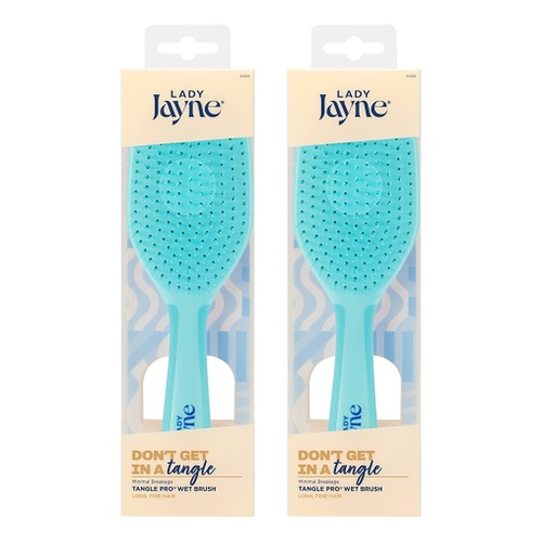 Lady Jayne Tangle Pro Wet Detangling Brush Baby Blue, Lilac and Pink Pack of 2