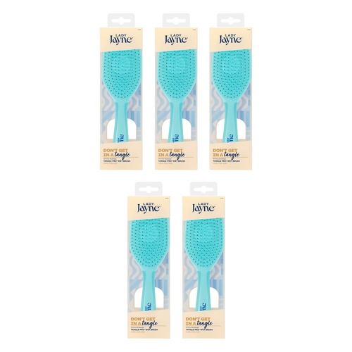 Lady Jayne Tangle Pro Wet Detangling Brush Baby Blue, Lilac and Pink Pack of 5
