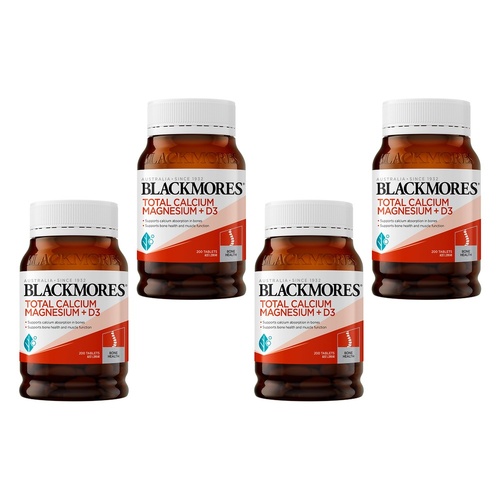 Blackmores Total Calcium Magnesium + D3 200 Tablets Pack of 4