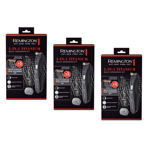 Remington 5-in-1 Titanium Multi-Grooming Kit Pack of 3