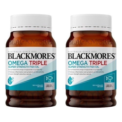 Blackmores Omega Triple Super Strength Fish Oil 150 Capsules Pack of 2