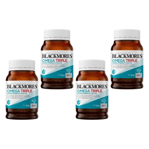 Blackmores Omega Triple Super Strength Fish Oil 150 Capsules Pack of 4