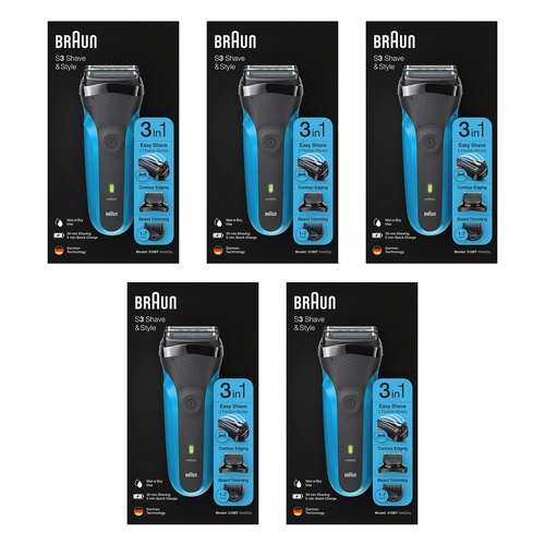 Braun S3 Shave & Style Electric Shaver Pack of 5