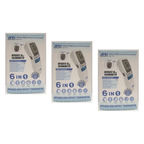 A&D Touch Free Infrared Thermometer Pack of 3