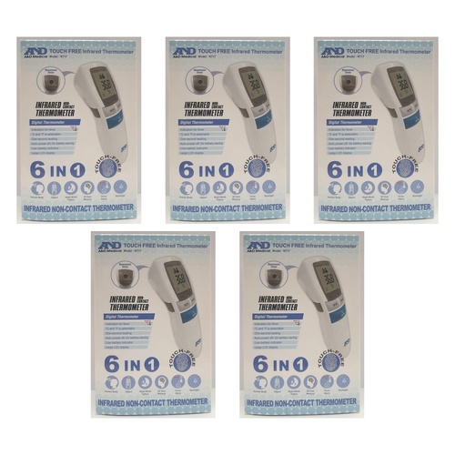 A&D Touch Free Infrared Thermometer Pack of 5