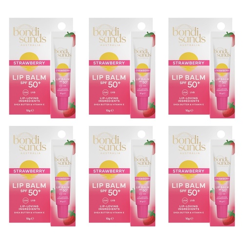 Bondi Sands Strawberry Lip Balm SPF50+ 10g x 6 Bundle of 6