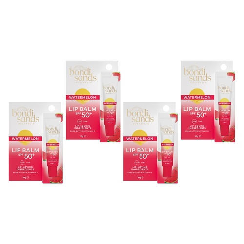 Bondi Sands Watermelon Lip Balm SPF50+ 10g x 6 Bundle of 4