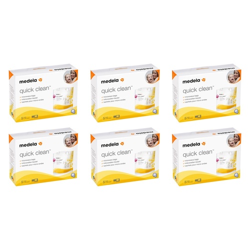 Medela Quick Clean Microwave Bags 5 Pack Bundle of 6